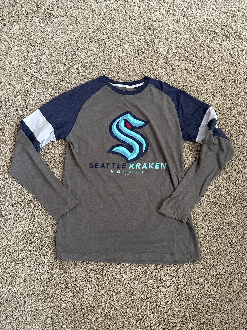 NHL Seattle Kraken Long Sleeve Tee - Gray, Navy, Teal
